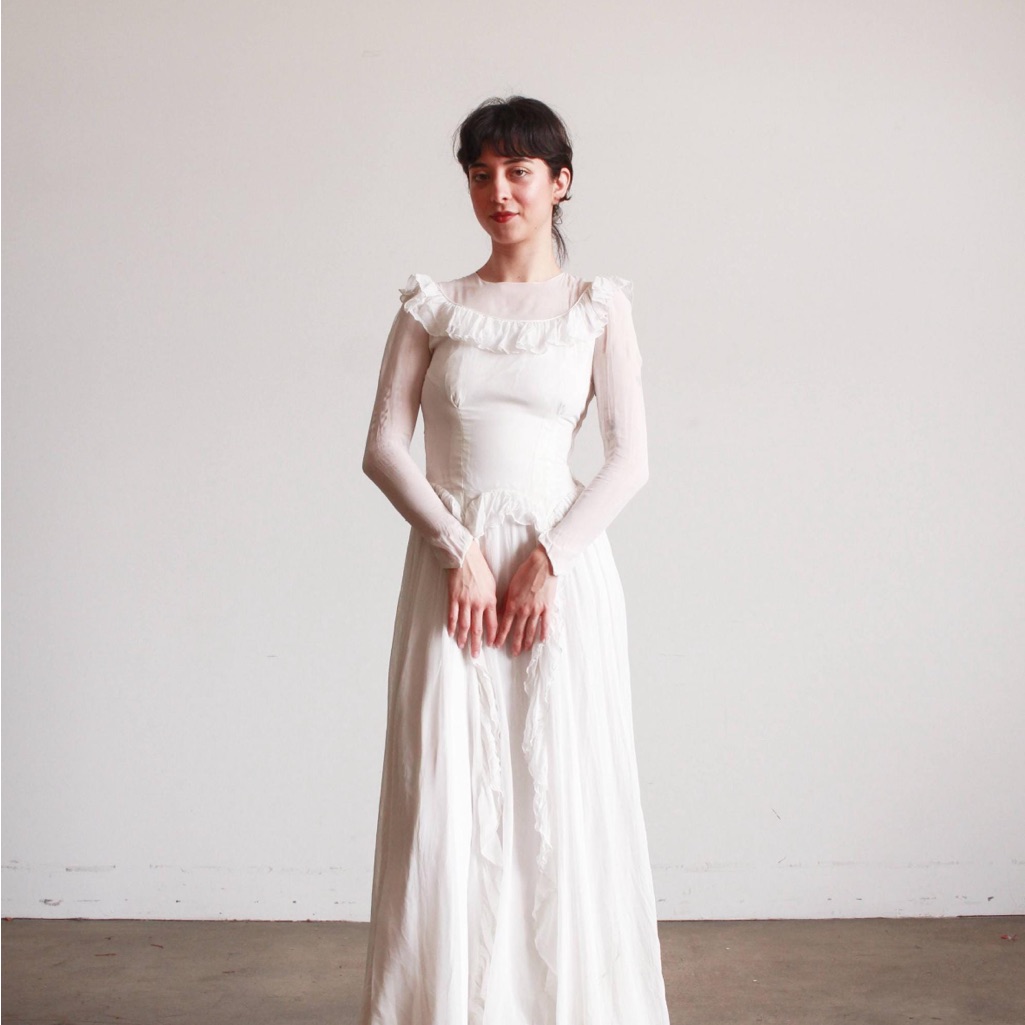 Vintage 1940’s Chiffon Wedding Dress